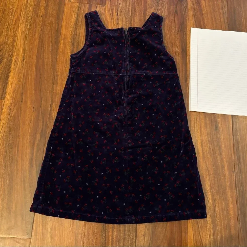 Osh Kosh B’Gosh Vintage Velour purple floral sleeveless dress